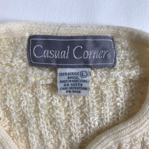 Vintage Casual Corner Cream Cardigan L - Picture 5 of 5